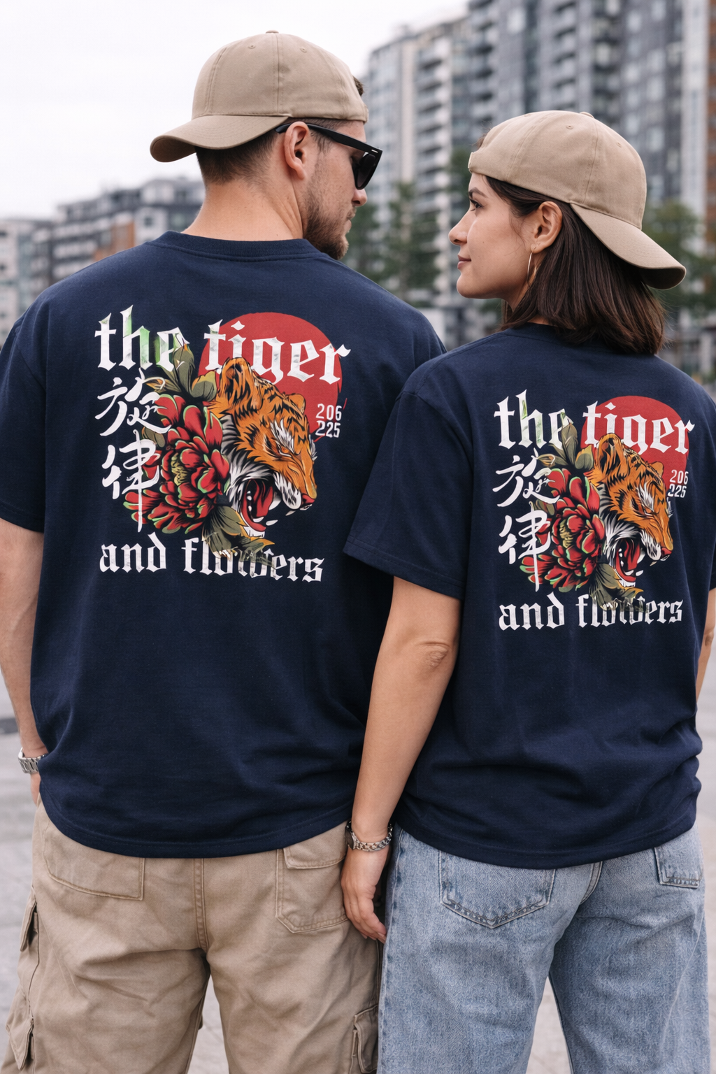 LowkeyLoud "The Tiger & Flowers" – Unisex Back Print Oversized T-Shirt